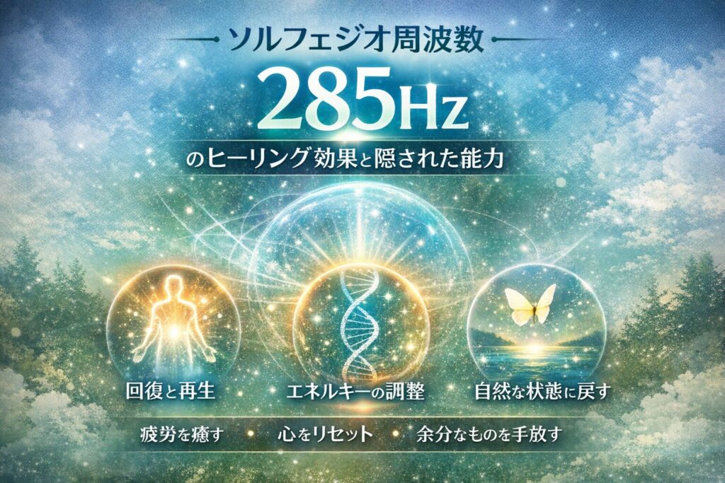 ソルフェジオ周波数「285hz」が持つヒーリング効果や隠された能力について紹介。