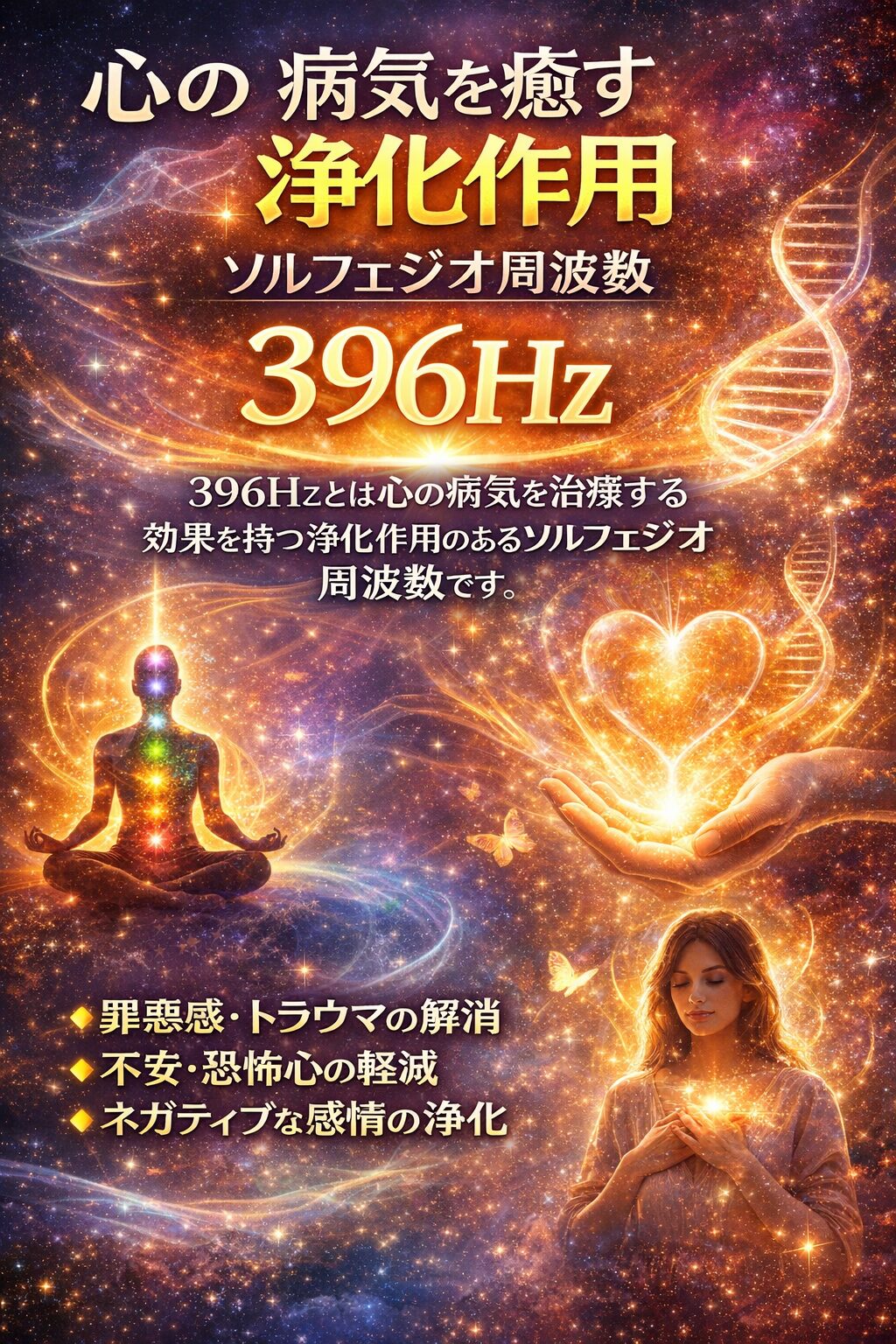 396hzとは心の病気を治療する効果を持つ浄化作用のあるソルフェジオ周波数