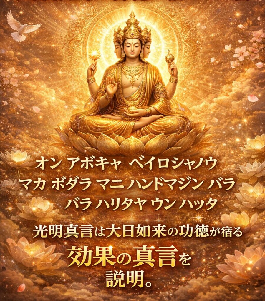 光明真言は大日如来の功徳が宿る最強の真言と効果のある唱え方を説明。
