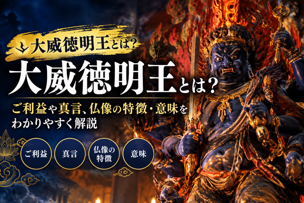 大威徳明王とは？ご利益・真言・仏像の特徴や意味を解説するアイキャッチ画像