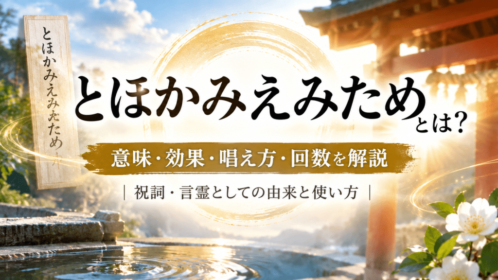 とほかみえみためとは？意味・効果・唱え方・回数を解説する神社と朝日のイメージのアイキャッチ画像