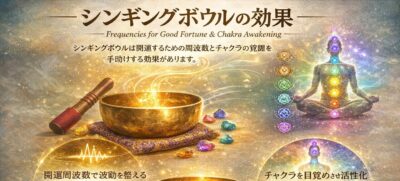 シンギングボウルは開運する為の周波数とチャクラの覚醒を手助けする効果があります。