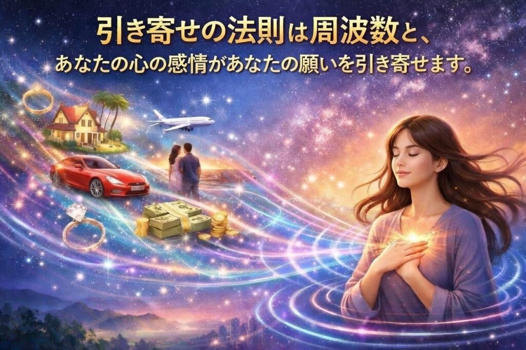 引き寄せの法則は周波数と、あなたの心の感情があなたの願いを引き寄せます。