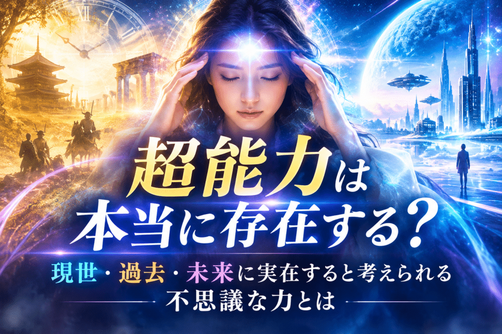 超能力は本当に存在するのかをイメージした画像。現世・過去・未来に実在すると考えられる不思議な力を表現