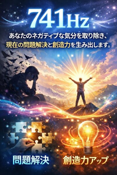 741hzはあなたのネガティブな部分を取り除き、現状の問題解決と創造力を生み出します。