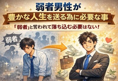 弱者男性が豊かな人生を送る為に必要な事。弱者と言われて落ち込む必要はない