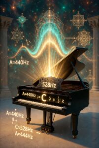 「純正律ハ長調」で【a＝440hzになり528hz】という意味