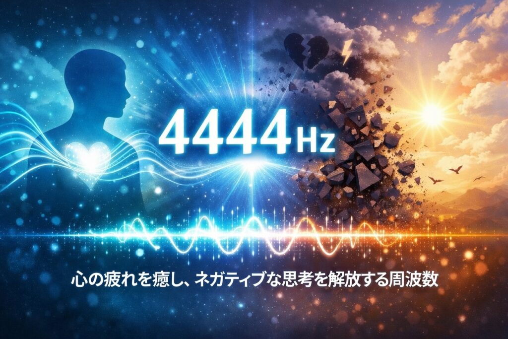 4444hzは心の疲れを癒す事でネガティブな思考を取り除く周波数です。