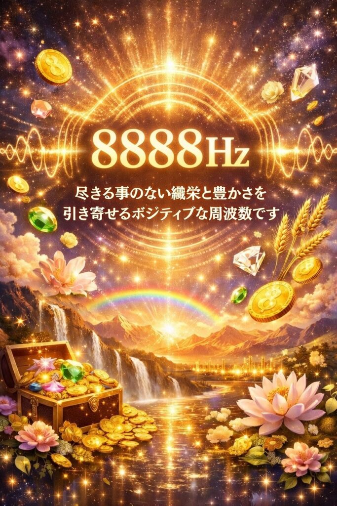 8888hzは尽きる事のない豊かさを引き寄せるポジティブな周波数です