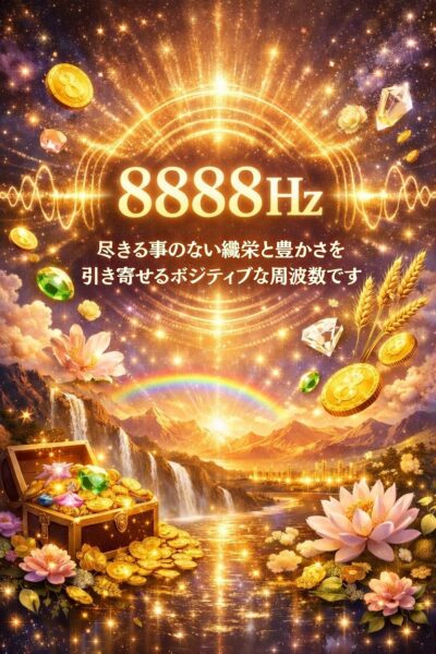 8888hzは尽きる事のない豊かさを引き寄せるポジティブな周波数です