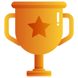 trophy, honor, champion, success, victory, orange, flat, element