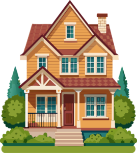 ai generated, house, country house, cottage, cutout, house, house, house, house, house