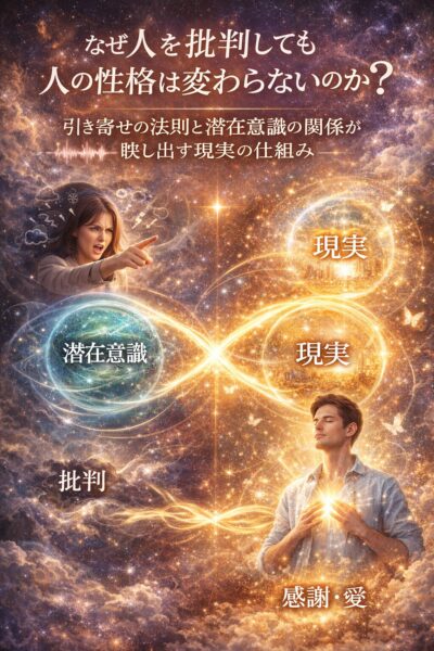 なぜ人を批判しても人の性格は変わらないのか？引き寄せの法則と潜在意識の関係が映し出す現実の仕組み