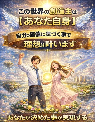 この世界の創造主は【あなた自身】自分の価値に気づく事で理想は叶います。