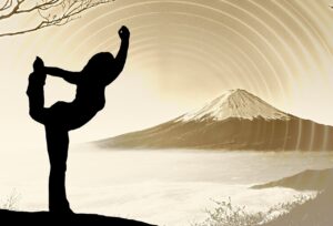 meditation, positive, positive thinking, woman, exercise, mountain, sun, nature, silhouette, attitude, meditate, quiet, balance, to sit