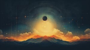 ai generated, eclipse, sun and moon, nature, sun, moon, night time, backdrop, twilight, lofi, sci-fi, science fiction, universe, cosmic, cosmos, night sky, sky, moon and stars, lofi, lofi, lofi, lofi, lofi