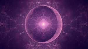 ai generated, capricorn, new moon, moon, full moon, cosmic, space, inner space, quantum, spiritual, spirit, new age, esoteric, purple, violet, sacred, geometric, sacred geometry, background, backdrop, crescent