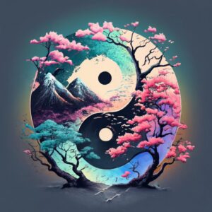 ai generated, yin yang, symbol, balance, meditation, harmony, zen, chinese, spiritual, buddhism, asian, taoism, tao, japanese, tradition, culture, japan, pagoda, temple, landmark