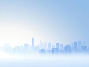 ai generated, city, skyline, city fog, skyscrapers, morning fog, foggy, urban, mist, morning haze, morning, haze, cityscape, fog, silhouette