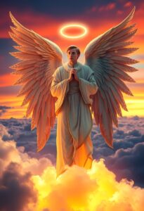 ai generated, angel, spiritual, religion, faith, aura, clouds, fantasy