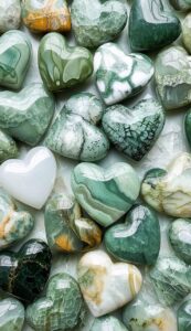 ai generated, stone, hearts, gemstones