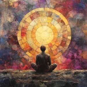 meditation, zen, yoga, meditate, relaxation, buddhism, spiritual, buddha purnima, nature, buddha, sunset, ai generated