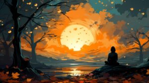 ai generated, sunset, sunrise, silhouette, yoga, meditation, sea, sun, beach, sky, water, ocean, zen, meditating, relaxation, health, peace, summer, nature, landscape