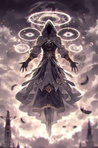 anime, manga, cartoon, character, mage, wizard, fantasy, magic, sorcerer, mystical, magician, magical, mystery, gothic, tarot, mysterious, spell, sorcery, dark, halloween, arcane, dnd, rpg, ai generated