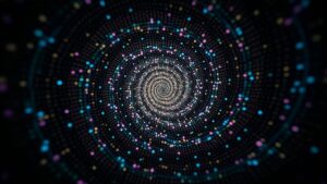 digital tunnel, spiral, vortex, data, binary code, abstract, technology, cyberspace, colorful dots, hypnotic, infinite, depth, matrix, network, futuristic, glowing, optical illusion, dynamic, digital stream, swirling, ai generated