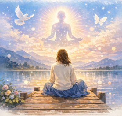 孤独の整え方として自然とつながり空を見上げる人のイメージ