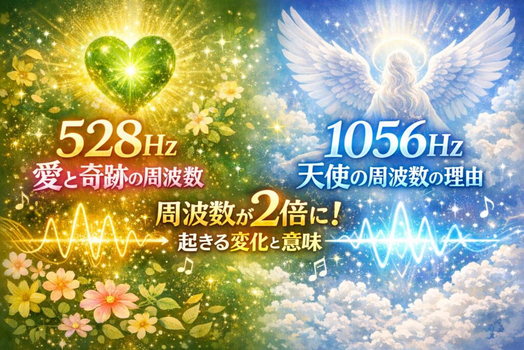 528Hzは愛と奇跡　1056Hzは天使の周波数 周波数が2倍で起きる変化と効果について