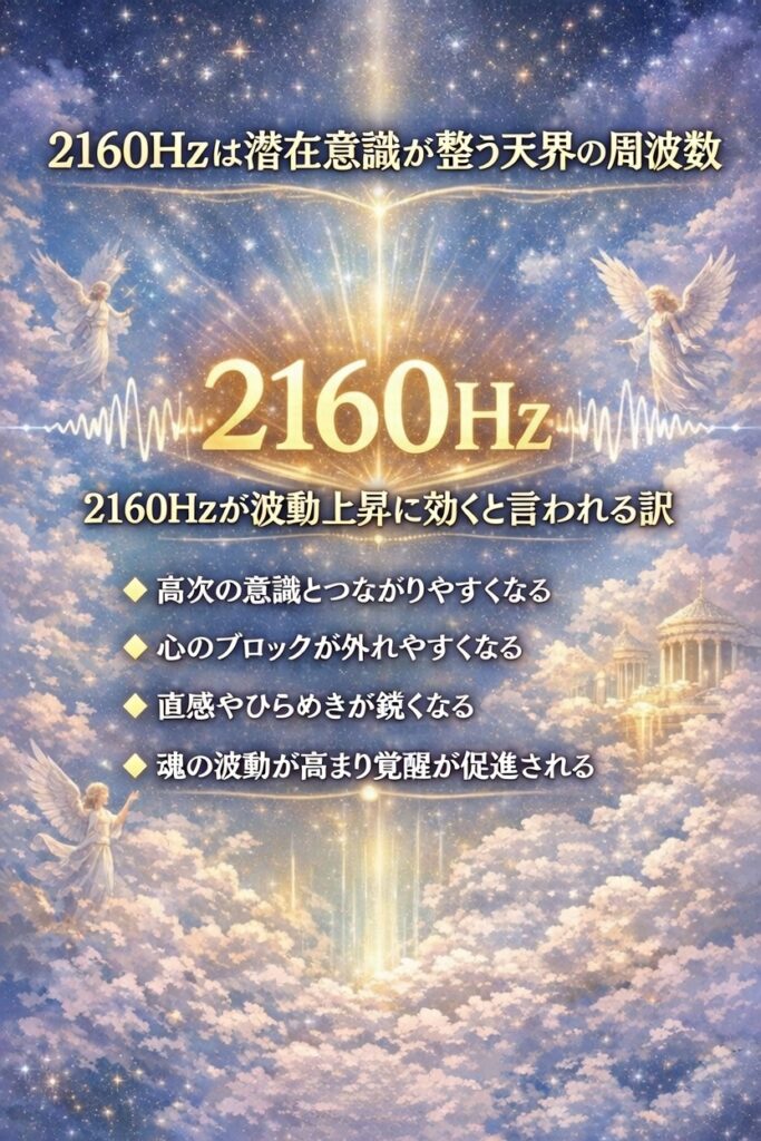 2160Hzの波動上昇と天界の周波数を象徴する光のイメージ