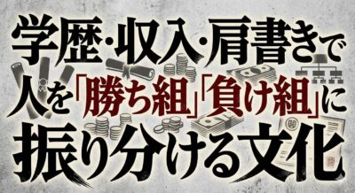 学歴、収入、肩書きで人を「勝ち組」「負け組」に振り分ける文化