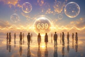 幻想的な黄金のエネルギーリング639Hz