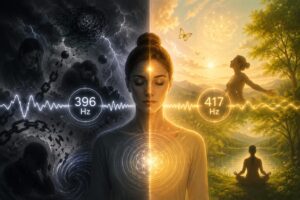 心の波動：対照的な状態396hz 417hz
