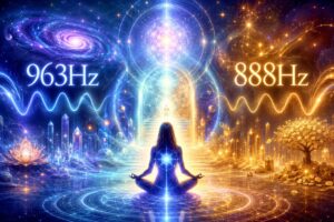 瞑想と周波数の宇宙的風景888Hz 963Hz