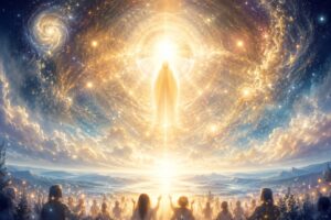 神聖な光に包まれた集い