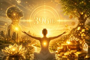 黄金のエネルギーと調和の景色 396hz