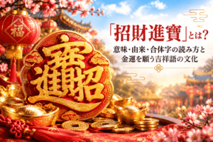 招財進寶の華やかな祝い飾り